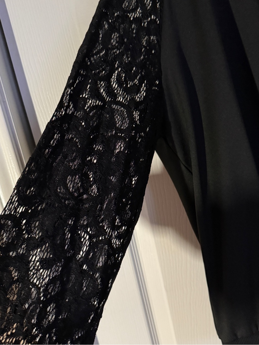 SHEIN Black Lace Sleeve Jacket